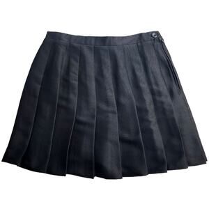 Pleated Mini Skirt by Rewind Black Side Zipper and Button Size Large